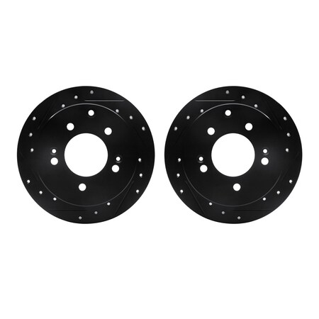 Dynamic Friction Co Rotors-Drilled and Slotted-Black, Zinc Plated black, Zinc Coated, 8002-21035 8002-21035
